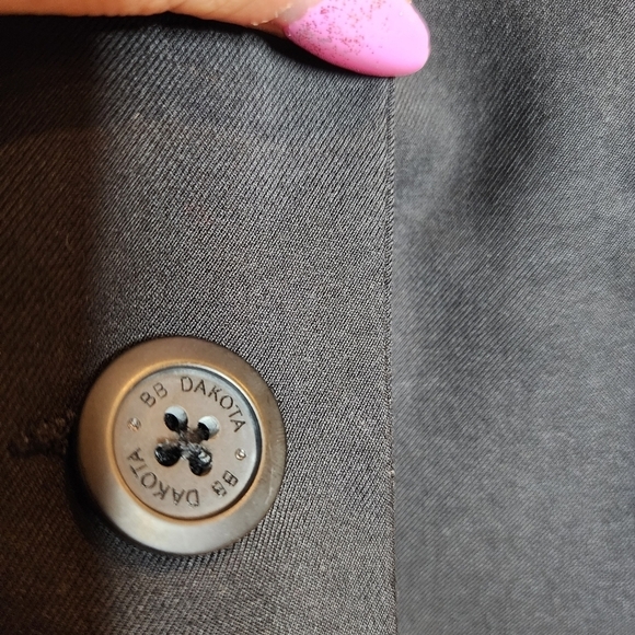 BB Dakota Black ruched 3/4 sleeve blazer. Women's size 2. Pockets - Picture 14 of 16